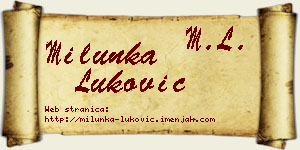 Milunka Luković vizit kartica